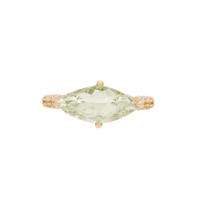 Green Amethyst Pinky Ring